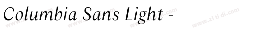 Columbia Sans Light 字体转换